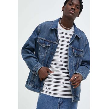 Levi's geacă din denim bărbați, de tranziție, oversized