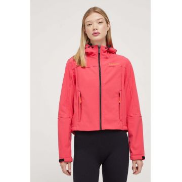 Superdry geaca femei, culoarea roz, de tranzitie