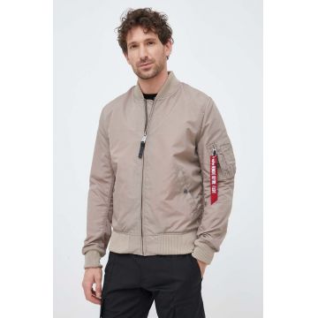 Alpha Industries geacă bomber bărbați, culoarea bej, de tranziție