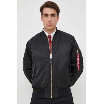 Alpha Industries geacă bomber MA-1 bărbați, culoarea negru, de iarnă 100101.03-Black Alpha Industries geacă bomber MA-1 bărbați, culoarea negru, de iarnă 100101.03-Black