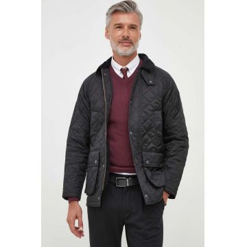 Barbour geaca Ashby Quilt barbati, culoarea negru, de tranzitie, MQU1638