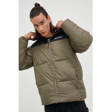 Columbia geacă P￬t Hooded Jacket bărbați, culoarea verde, de iarnă 2008413