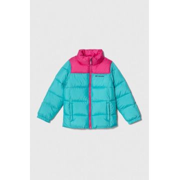 Columbia geaca copii U Puffect Jacket culoarea turcoaz