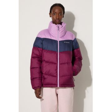 Columbia geacă Puffect Color Block Jkt femei, culoarea bordo, de iarnă 1955101