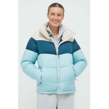 Columbia geacă Puffect Color Block Jkt femei, culoarea turcoaz, de iarnă 1955101