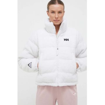 Helly Hansen geaca femei, culoarea alb, de iarna