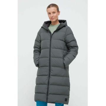 Jack Wolfskin geaca de puf femei, culoarea gri, de iarna