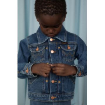 Mini Rodini geacă din denim pentru copii Mini Rodini x Wrangler