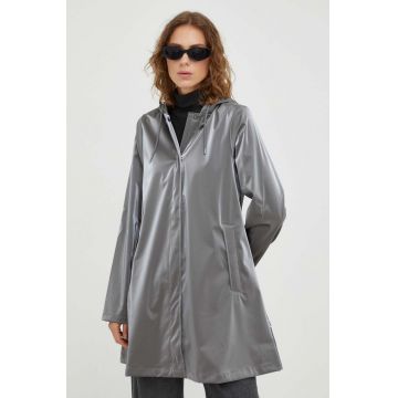 Rains geaca de ploaie 18050 Jackets femei, culoarea argintiu, de tranzitie