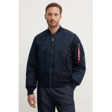 Alpha Industries geacă MA-1 bărbați, culoarea bleumarin, de tranziție, oversize 100101.07-rep.blue