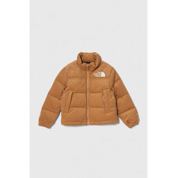 The North Face geaca de puf pentru copii 1996 RETRO NUPTSE JACKET culoarea maro