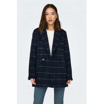 Haina scurta in carouri - Albastru inchis