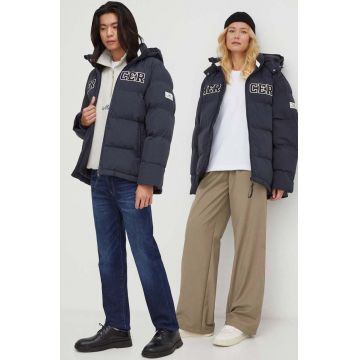 The Mercer Brand geaca culoarea albastru marin, de iarna