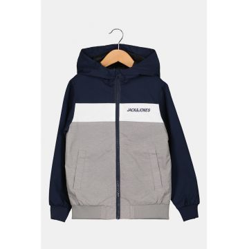 Jacheta usoara cu detaliu logo - Alb/Gri/Bleumarin