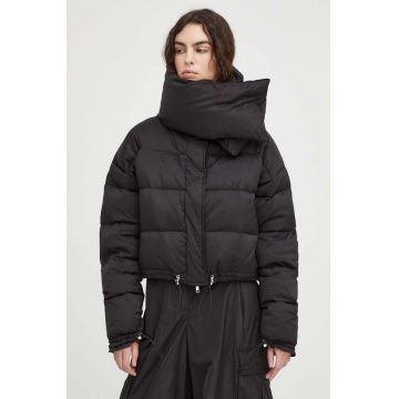 Herskind geaca femei, culoarea negru, de iarna, oversize