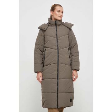 Jack Wolfskin geaca femei, culoarea gri, de iarna