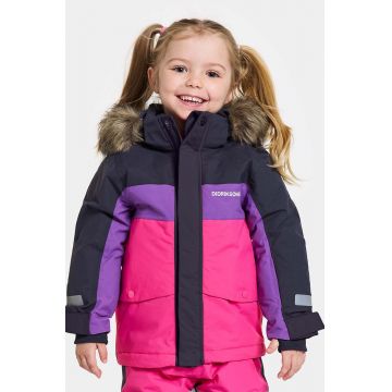 Didriksons geaca de iarna pentru copii BJÄRVEN KIDS PARKA culoarea roz