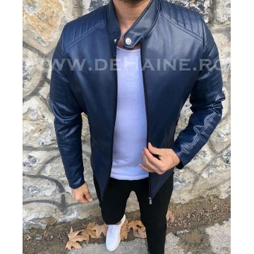 Geaca barbati bleumarin piele ecologica B2828  Q1-3 Geaca barbati bleumarin piele ecologica B2828  Q1-3