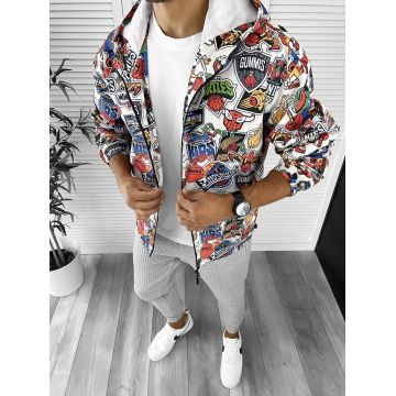 Geaca barbati de toamna cu imprimeu din fas subtire 12275  O5-6