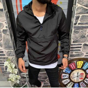 Jacheta barbati de primavara neagra din fas subtire B3344 P13-3
