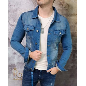 Geaca de blug pentru bărbați, Slim Fit, Albastru deschis - GB175