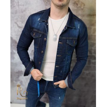 Geaca de blug pentru bărbați, Slim Fit, Bleumarin - GB177