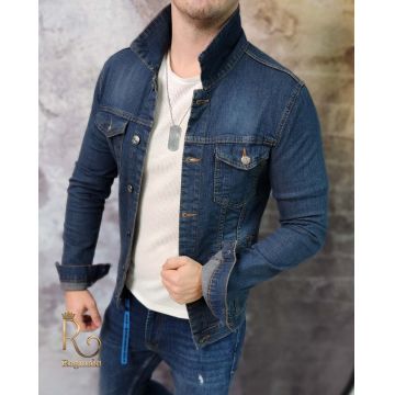 Geaca de blug pentru bărbați, Slim Fit, Bleumarin - GB178 Geaca de blug pentru bărbați, Slim Fit, Bleumarin - GB178