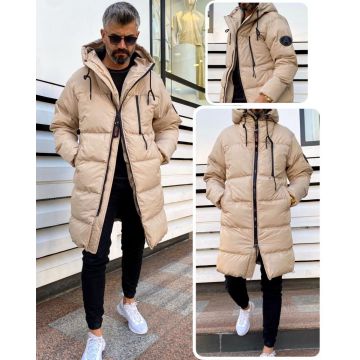 Geaca barbati groasa bej de iarna B6190