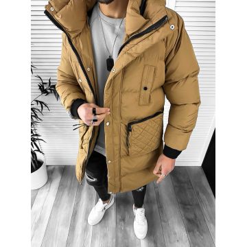 Geaca barbati groasa maro de iarna 1021