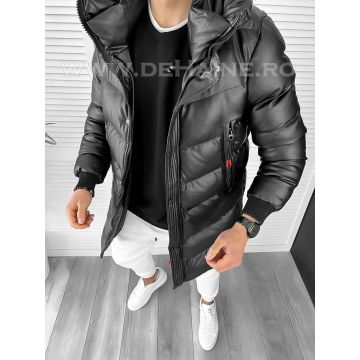 Geaca barbati groasa neagra de iarna 8080 T11-1