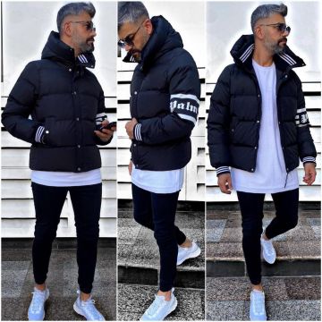 Geaca barbati groasa neagra de iarna 9030 D0-4