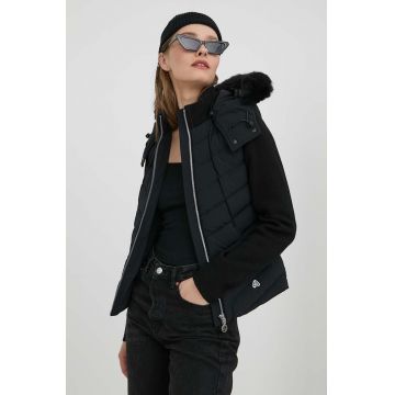 MOOSE KNUCKLES geacă Valencia femei, culoarea negru, de tranziție