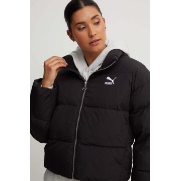 Puma geacă femei, culoarea negru, de iarnă