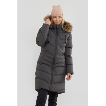 Geaca cu vatelina si gluga Puppis - Gri inchis
