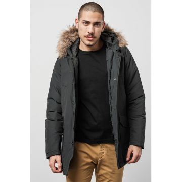 Geaca parka cu blana sintetica Daytona - Gri carbune