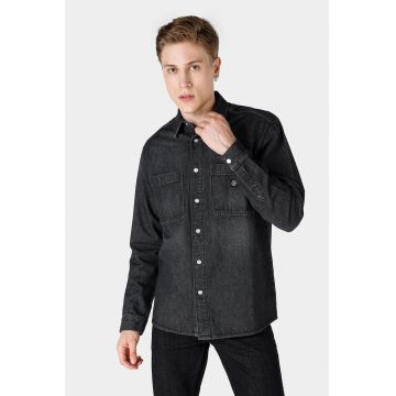 Jacheta din denim cu buzunare aplicate Jacheta din denim cu buzunare aplicate