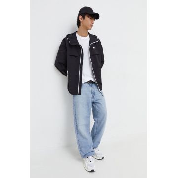 Tommy Jeans geacă bărbați, culoarea negru, de tranziție DM0DM17983