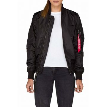 Alpha Industries geacă bomber Kurtka Alpha Industries MA-1 TT 141041 03 femei, culoarea negru, de tranziție 141041.03-black