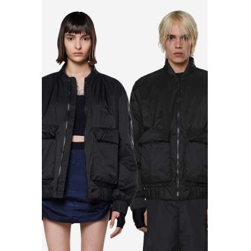 Rains geacă de ploaie culoarea negru, de tranziție, oversize 15530.-BLACK