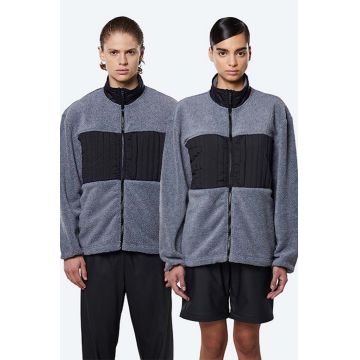 Rains geacă Fleece Jacket culoarea gri, de tranziție, oversize 1852.HEATHERGREY-HEATHER.GR Rains geacă Fleece Jacket culoarea gri, de tranziție, oversize 1852.HEATHERGREY-HEATHER.GR