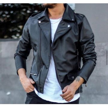 Geaca barbati neagra piele ecologica 12408 122-2