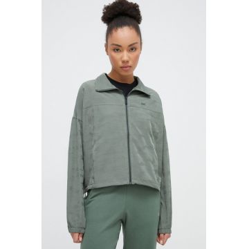 Dkny geaca femei, culoarea verde, de tranzitie, oversize