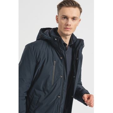 Geaca cu vatelina - gluga si buzunare multiple - Bleumarin