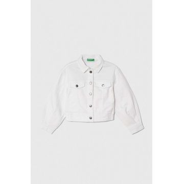 United Colors of Benetton geaca copii culoarea alb
