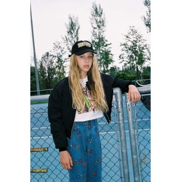 Sisley geaca bomber pentru copii culoarea negru Sisley geaca bomber pentru copii culoarea negru