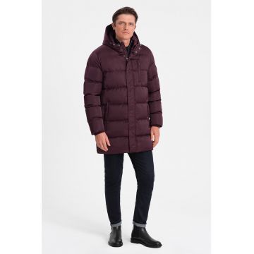 Geaca cu vatelina si gluga - Visiniu