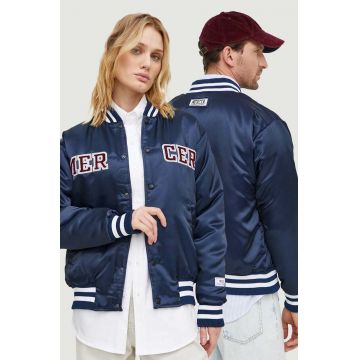 Mercer Amsterdam geaca bomber culoarea albastru marin, de iarna