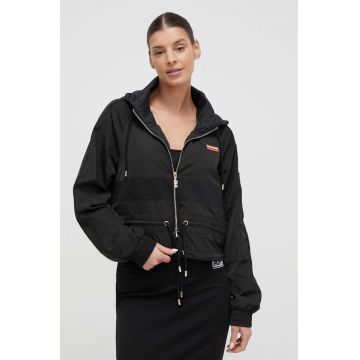 P.E Nation geaca femei, culoarea negru, de tranzitie, oversize P.E Nation geaca femei, culoarea negru, de tranzitie, oversize