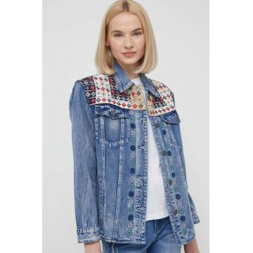 Desigual geacă din denim femei, de tranziție