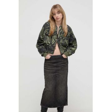 Diesel geacă bomber femei, culoarea verde, de tranziție, oversize A12214.0WGAL
